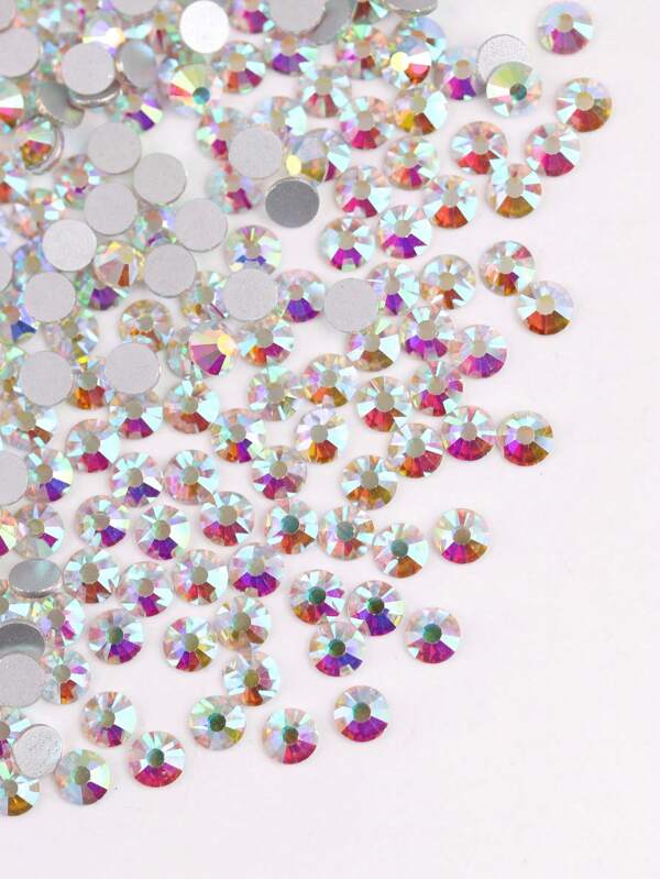 SS3- SS50 1.4mm-10mm Round Crystal Clear And Crystal AB Tornasol High Quality Non Hotfix Rhinestone Flatback Gems Strass Glitter Bling Glass Rhinestones Beads For Mugs, Bottles, Tumblers, Mobile ,MakeUp DIY Accessories
