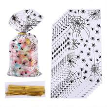 24pcs Spider Web Candy Bags, Snack Bags, Thick Materials, And Reusable, Ideal For Christmas, Halloween, New Year's Eve, Independence Day, Gift Bags With Attractive Appearance