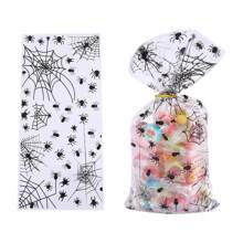24pcs Spider Web Candy Bags, Snack Bags, Thick Materials, And Reusable, Ideal For Christmas, Halloween, New Year's Eve, Independence Day, Gift Bags With Attractive Appearance
