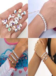 100/150pcs 4 X 7 MM Round Alphabet Beads A-Z 26 Letters Beads ,For DIY Friendship Bracelets And Gifts Souvenir Jewelry Making