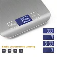 1pc Stainless Steel Electronic Scale, Daily Silver Portable Digital Scale For Kitchen - Silver - View 9