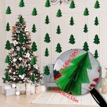 15pcs Christmas Holiday Green Tree Ornament,Christmas - Green - View 2