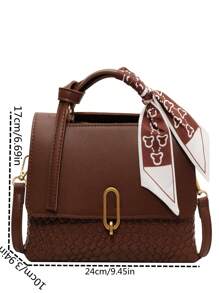 Classic Fashionable Women's Woven Color Block Handbag Shoulder Bag