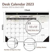 Calendario de escritorio 2023-2025, varios colores, planificador mensual grande de 18 meses, calendario académico mensual de octubre de 2023 a marzo de 2025, 17 x 12 pulgadas. - Multicolor - Ver 2