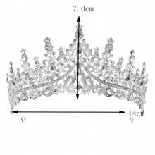 1pc Girl Luxurious Purple Red Semicircular Crown Diamond Jewelry Wedding Beautiful Bride Party Ladies Crown