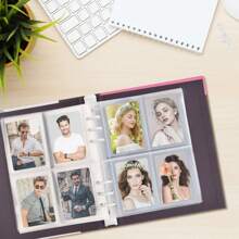 Photo Card Binder A5 Kpop Photo Card Holder Book Kpop Album Binder with 80 Pockets Inner 6 Ring - Multicolor - View 4