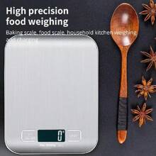 1pc Stainless Steel Electronic Scale, Daily Silver Portable Digital Scale For Kitchen - Silver - View 3