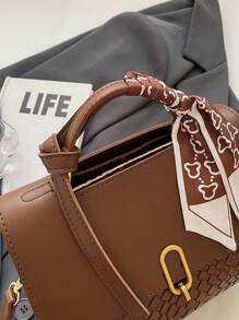 Classic Fashionable Women's Woven Color Block Handbag Shoulder Bag