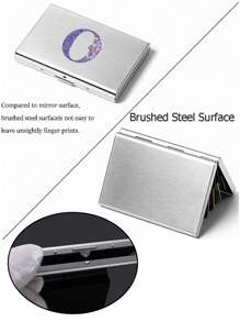 Kim loại Thẻ Hộp Nam Id Thẻ tín dụng Giá đỡ Gầy Túi tiền Gầy Loại vỏ NỮ Nam Thẻ ngân hàng hoặc thẻ ghi nợ Làm Việc  Có thể mang đi Đa chức năng Bìa thẻ Ban đầu Tên A Đến Z Tím Lá thư Đồ họa hoa In Món quà Cho bạn trai Đối với Hằng ngày Cho nam giới Đối với Thẻ tín dụng Đối với Học sinh - Bạc - Xem 4