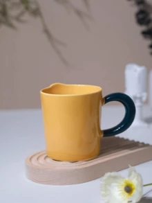 1個可愛手繪3d浮雕向日葵陶瓷咖啡杯/馬克杯/水杯 - 黃色杯子綠色手柄 - 查看 6