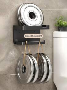 1 件壁掛式浴室紙巾架,無需鑽孔,衛生紙架,適用於廚房、浴室、客廳 - 黑色 - 查看 4