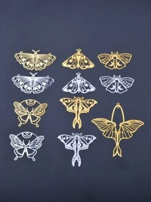 6 Peças De Joias De Latão Dourado Suprimentos De Borboleta E Mariposa De Aço Inoxidável Pingente Para Diy Brincos Artesanais