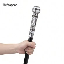 rufengbao 銀白色豪華圓柄時尚手杖適合派對裝飾手杖優雅十字旋鈕手杖 93 厘米 - 白色 - 查看 7