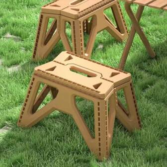 1pc Portable Thickened Plastic Outdoor Folding Stool, Suitable For Fishing, Camping, Home Use Or Outdoor Activities