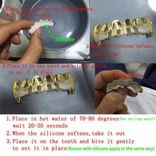 Moda deslumbrante hip hop dientes grillz - Plateado - Ver 2