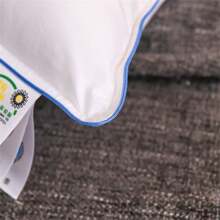 1pc Goose Down Feather Filled King Size Bed Pillow M Firm Support Hotel Feather Series Pillow Shell For Sleeping, Bedding - White - View 9