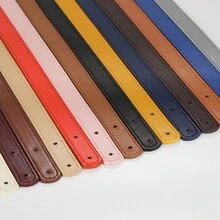 2入組女士純色1.8x45cm PU皮短袋帶，帶鉚釘直柄手提肩帶用於DIY手提包 - 咖啡棕 - 查看 2