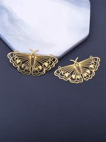 6 Peças De Joias De Latão Dourado Suprimentos De Borboleta E Mariposa De Aço Inoxidável Pingente Para Diy Brincos Artesanais