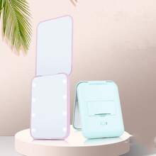 Portable Foldable Led Makeup Mirror With Light, Double-sided Triple Magnification - Black - View 3