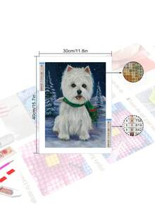 Lovely Dog Diamond Painting (full Drill) - White - View 4