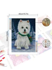 Lovely Dog Diamond Painting (full Drill) - White - View 5