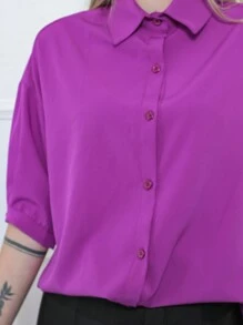 Women Blouses - 紫色 - 查看 2