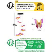 1個太陽能供電防水戶外風鈴,帶有led蝴蝶裝飾燈,色彩變化氛圍燈,適用於庭院,花園和景觀掛飾裝飾 - 彩色 - 查看 9