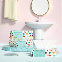 每包100片一次性洗臉巾,吸附型柔軟毛巾,美容院,擦臉巾,擦拭臉巾,化學妝容卸除,一次性清潔濕巾,化妝卸妝柔軟巾,干濕兩用護膚紙,洗臉巾,擦臉巾,卸妝 - 白色 - 查看 4