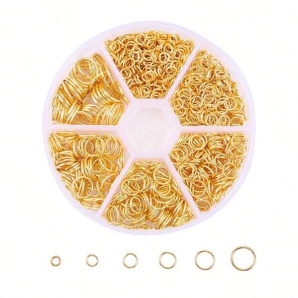 Jump Rings Of 6 Mixed Sizes, 4mm 5mm 6mm 7mm 10mm, With Lobster Clasps, Open Jump Rings For Jewelry Making Supplies