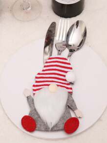 1件無臉娃娃和老人造型的餐具套裝