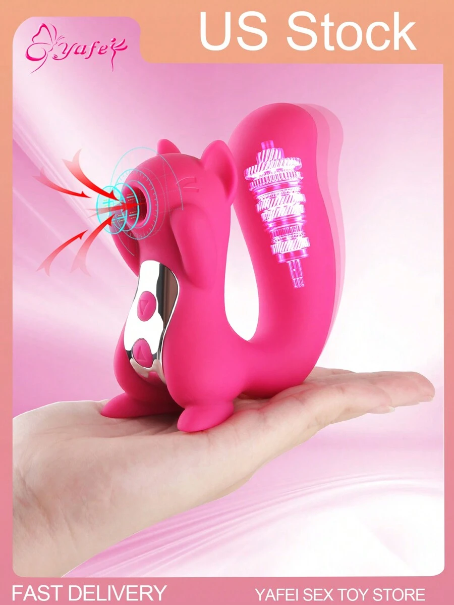 G-spot vibrator women's sucking sex toy cute squirrel shape licking clit stimulator tongue sucker nipple vaginal vibrator