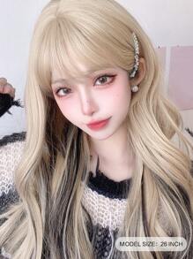 alicegarden 1 Piece Synthetic Heat-Resistant, Long Wave Wigs In  Multi Color, 24 Inches Long, Made From Fiber, Suitable For Daily Use, Natural And Realistic False Hairpiece.Full Machine Weave Daily Natural Realistic Wig