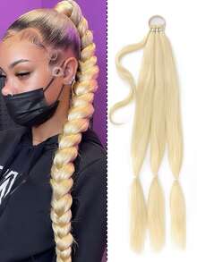 32inch Synthetic Hair Wrap Around Ponytail Extension - Gold - View 1