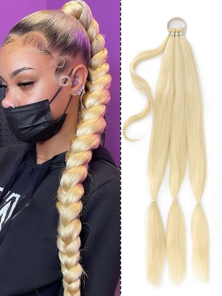 32inch Synthetic Hair Wrap Around Ponytail Extension - Gold - View 1