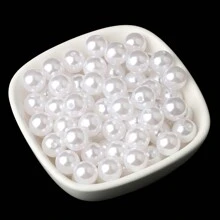 4/6/8/10/12mm Ngọc trai Giả Hạt Lỏng lẻo Hạt tròn Thủ công Đối với Làm đồ trang sức Trắng Màu be Của phụ nữ DIY Dây chuyền Vòng tay Chuỗi Hoa tai Trang trí Phụ kiện - trắng - Xem 9