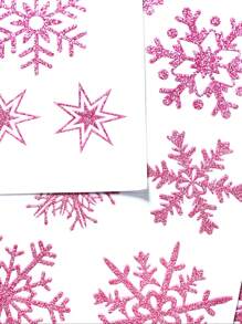 9 miếng dán cửa sổ hình bông tuyết Giáng sinh, miếng dán tĩnh điện cho cửa sổ cửa hàng, cửa kính và trang trí cảnh - Hồng - Xem 2