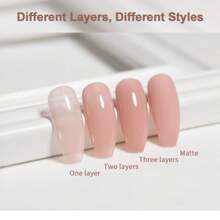 RARJSM Gel Nail Polish Jelly Pink Translucent Sheer Nude Colors Neutral Skin Tone Gel Polish Milky Clear Ice Pink 15ml Single Bottle Soak off UV LED Cured at Home Salon DIY French Manicure Nails Art - Hồng baby - Xem 4