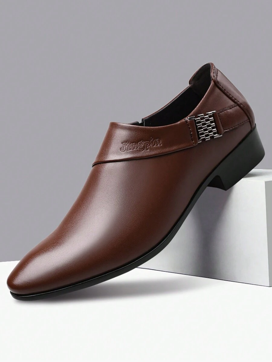 Men's Leather Shoes Soft Bottom Versatile Casual Shoes Business Formal Shoes, Autumn And Winter, Breathable - Brown - View 1