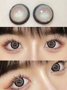 1副叛逆黑灰色美瞳，年抛型，14.5毫米，适合万圣节角色扮演 - 黑灰 - 查看 4