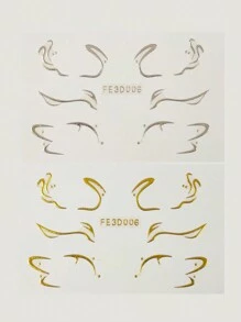 2 pcs Gold/Silver Eyeliner Stickers 3D Jelly Face Stickers For Makeup - Multicolor - View 7