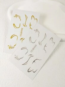 2 pcs Gold/Silver Eyeliner Stickers 3D Jelly Face Stickers For Makeup - Multicolor - View 6