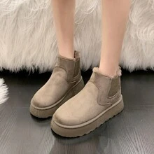 Stivali da neve da donna inverno alla moda corto tubo esterno resistente all'usura anti scivolo fondo morbido con addensato peluche fodera