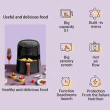 1 pc Karingbee  Air Fryer 1400W 8L Large capacity 6 in 1 Digital Touchscreen For Oil Free Healthy Meals