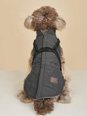 1pc Pet Autumn/Winter Warm Vest Harness Reflective Leash Chest Strap, 4-Leg Pet Clothing