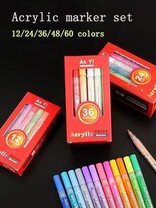 12/24/36/48/80 Colors Student Painting Markers Set - Multicolor - View 1