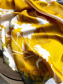 1pc Women Fashion Long Smooth Scarf - Gold - View 2