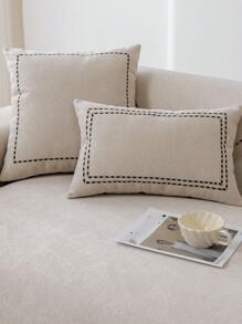 1 pièce En Chenille Coussin De Canapé Pur Couleur Canapé Couverture , Moderne Simple Style , Adapté Pour Salon Toutes Les Saisons , Lavable