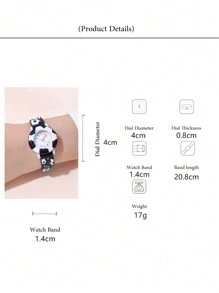 足球图案硅胶表带男童运动卡通手表 - 黑色 - 查看 4