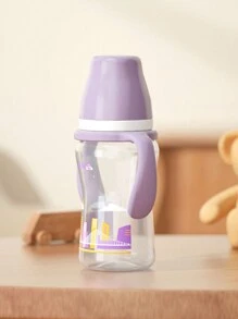 1pc Stylish Baby Bottle With Large Caliber And Grip Handle Made Of Pp Material, Suitable For Daily Use - Lilac Purple - View 3
