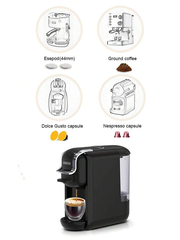 Cafelffe コーヒーメーカー 4 In 1 カプセル式 CAFELFFE 4-in-1 Coffee Machine - High Quality & Versatile